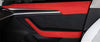 Alcantara Red Suede Top Door Window Position Wrap/Sticker for 2021 Tesla Model 3 (4 Piece Set)