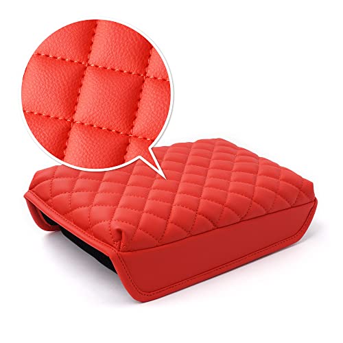 Red High Quality Vegan Leather Soft Armrest Cover for Tesla Model 3 & Y
