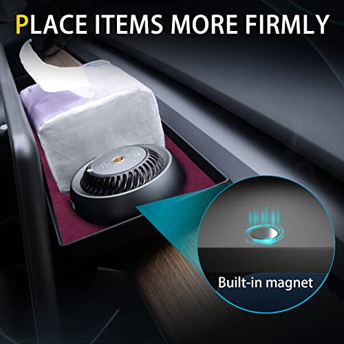 Center Screen Hidden Storage Tray/Organizer for Tesla Model 3 & Y (Wine Red)
