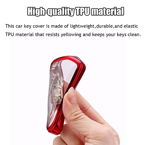 Custom Key Shells Accessories for Volkswagen ID.4 2021 2022 TPU Car Key Case Protector Remote Smart Key Cover Fob Case with Key Chain(blue)