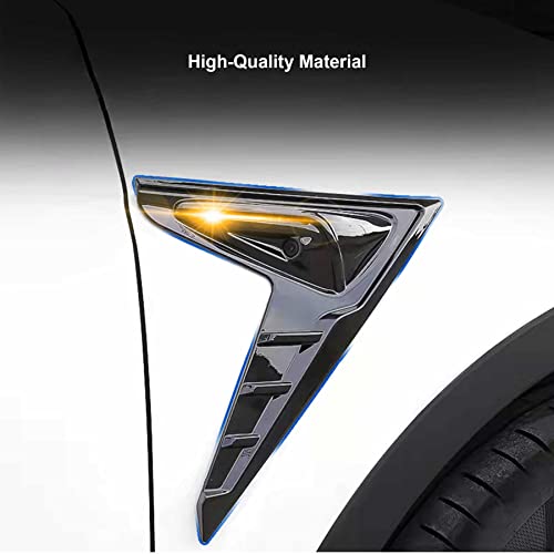 Side Camera Indicator Turn Signal Covers for Tesla Model 3 & Y (Black-2 Pieces)
