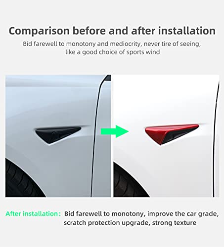 Car Camera Cover for 2021 Tesla Model 3 and Model Y Turn Signal Indicator Cover 2pcs/Set(RED)