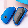 Soft TPU Protector Key Fob Cover Case fit for VW ID3 ID4 MK8 Golf 8 GTI Skoda Octavia Keyless Entry Key Fob (Blue)