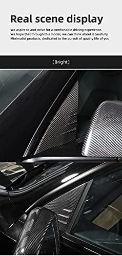 A-Pillar Real Carbon Fiber Trim for 2020-2023 Tesla Model Y (Bright Carbon Fiber)