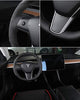 Hand Stitched Leather Alcantara Steering Wheel Cover for Tesla Model 3 & Y