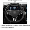 Customized Hand-Stitch Black Suede Steering Wheel Cover for Tesla Model S 2009-2018 & Tesla Model X 2012-2018