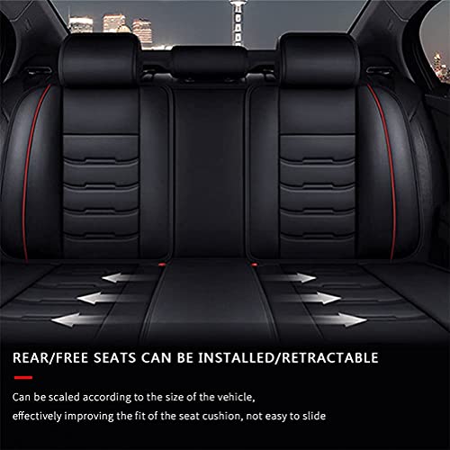 Front & Rear Seat Covers for Chevy Chevrolet Bolt EV EUV Car Seat Cover Luxury PU Leather Comfortable Wear Resistant Black×Red