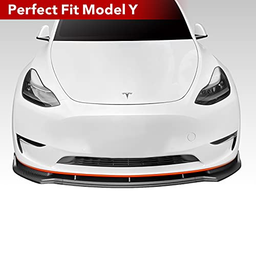 Tesla Model Y Spoiler Lip ABS Front Bumper Lip Matte Carbon Fiber