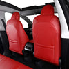 Seat Cover Fit for Tesla Model Y 2020 2021 Airbag Compatible Synthetic Leather Car Seat Cushion Protector All Weather Water-Proof Customized (Red)
