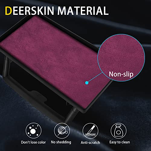 Center Screen Hidden Storage Tray/Organizer for Tesla Model 3 & Y (Wine Red)