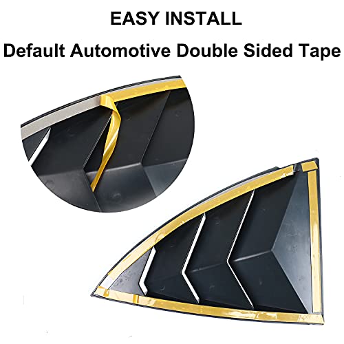 Quarter Side Window Visor Covers/Scoop Louvers for 2020-2022 Tesla Model Y (Matte Black)