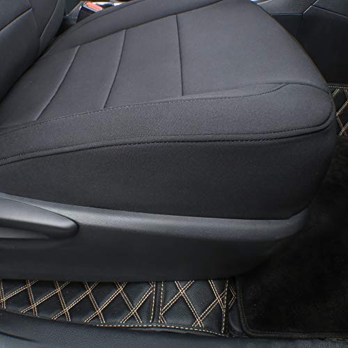 Custom Fit Neoprene Car Seat Covers for Select Tesla Model S 2016 2017 2018 2019 2020 2021,Rear Seat with 3 Build in Headrests - Neoprene (Black)