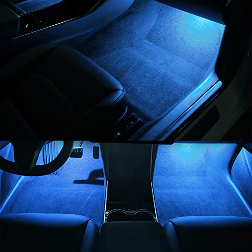 Car Interior LED Car Door Light Upgrade Lighting Replacement Ultra-bright Easy-Plug with Prying Tool Compatible Kit Glitter Lamp for Tesla Model 3 Model S Model X Model Y (ICE BLUE 4PCS)
