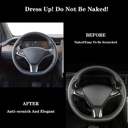 Imitation Carbon Fiber Steering Wheel Cover Trim for 2016-2020 Tesla Model X