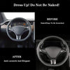 Imitation Carbon Fiber Steering Wheel Cover Trim for 2016-2020 Tesla Model X