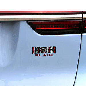 Red Plaid Letter Logo Badge Emblem Fit for Tesla Model 3 /Y/X/S