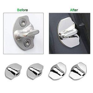 Protective Cover Door Lock Cover 4PCS for 2018-2022 Tesla Model 3 2020-2022 Tesla Model Y Silver