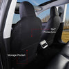 Front Custom Fit Two Tone Red/Black with Quilted Design Fully Wrapped Fabric Cloth Seat Covers for 2017-2022 Tesla Model 3 & Model Y (2 Pieces)