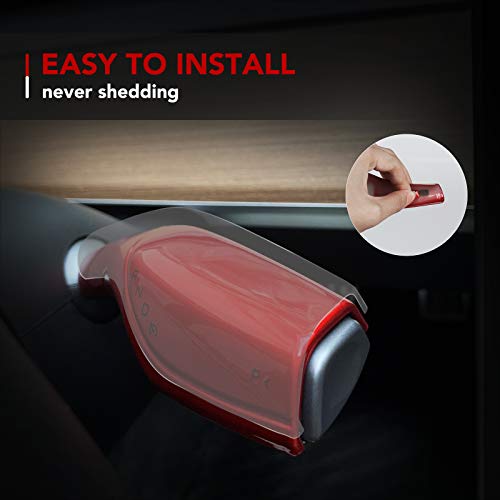 Tesla Model 3 Model Y Gear Shift Cover Steering Wheel Accessories ABS Plastic Glossy Red