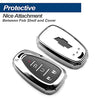 Fit for 2021 2020 2019 Chevrolet Chevy Camaro Malibu Spark Blazer Bolt EV Equinox Trax TPU Key Fob Remote Cover Case Shell Glove Pouch Holder Protector Keyless Entry Sleeve Accessory, Silver