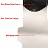 Black Carbon Fiber & White Leather Auto Steering Wheel Cover Hand-Stitch on Wrap Fit for Tesla Model S/Tesla Model X