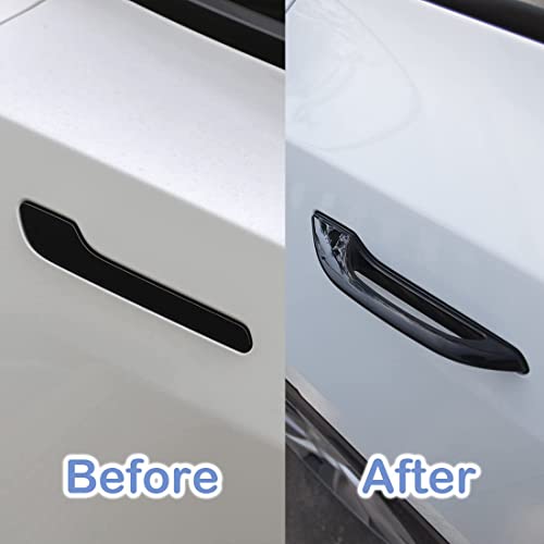 Easy to Open Add On Door Handles for Tesla Model 3 & Y (Bright Black-4 Piece Set)
