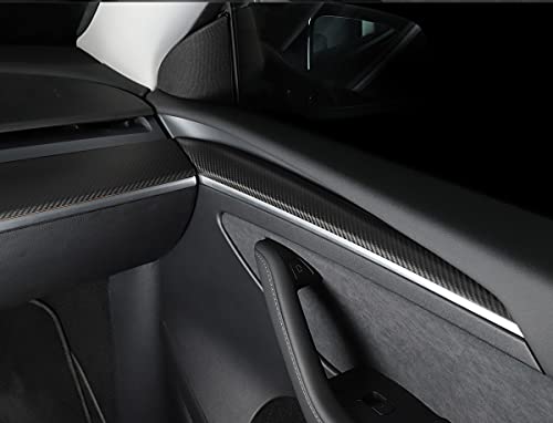 2021-2022 Tesla Model 3 Real Matte Carbon fiber Door Panel Cover