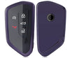 Soft TPU Key Fob Cover Case fit for 2020 2021 VW ID3 ID4 MK8 Golf GTI Skoda Octavia Keyless Entry Key Fob (Purple)