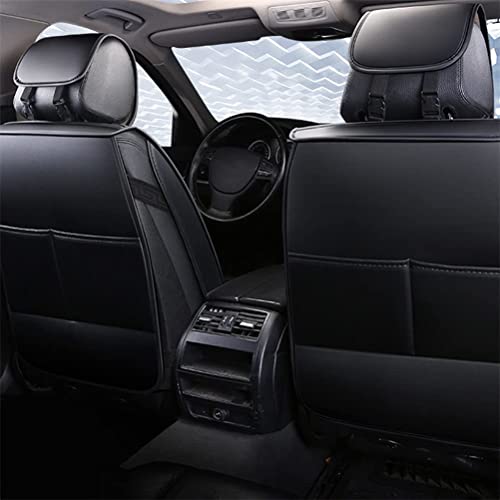Front & Rear Seat Covers for Chevy Chevrolet Bolt EV EUV Car Seat Cover Luxury PU Leather Breathable Comfortable Black×Red