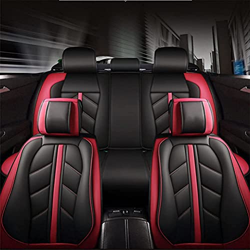 Front & Rear Seat Covers for Chevy Chevrolet Bolt EV EUV Car Seat Cover Luxury PU Leather Sporty Breathable Comfortable Red×Black