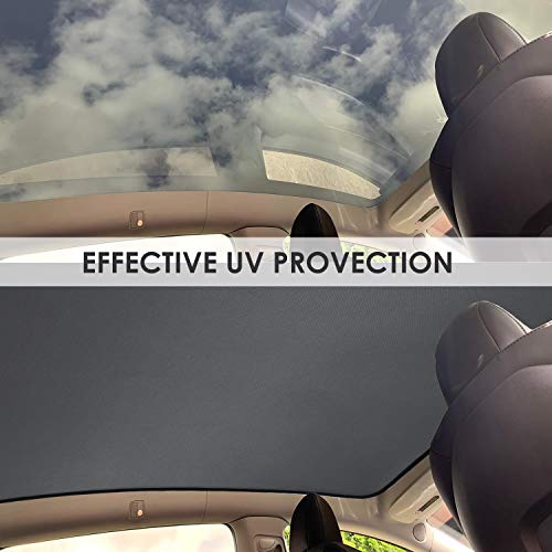 Tesla Model Y Black Glass Roof Sunshade with UV/Heat Insulation Cover (2 Piece Set)