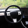 Steering Wheel Wrap Kit for Tesla Model 3 & Y Steering Wheel Protector Decoration White 3 Pcs