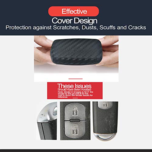 2pcs Compatible with 2021 2020 2019 Chevrolet Camaro Malibu Limited Cruze Equinox Sonic Spark Traverse Bolt EV Carbon Fiber Looks Silicone FOB Key Case Cover Protector Keyless Entry Remote Holder