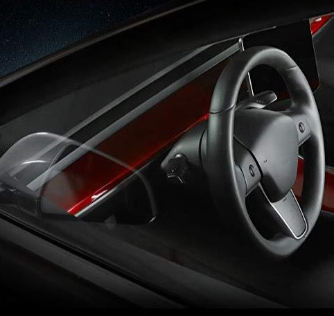 Car Central Control Instrument Panel for Tesla Model 3 and Tesla Model Y 2017-2022 Interior Package kit Protection (Red Style)