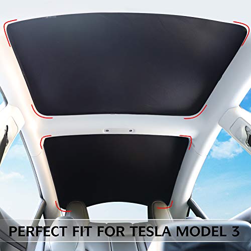 Glass Roof Sunshade with UV Protective Screen for 2021+ Tesla Model 3