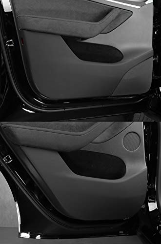 Black Microfiber Leather Anti-Kick Pad Protector Stickers for Tesla Model Y 2020-2021