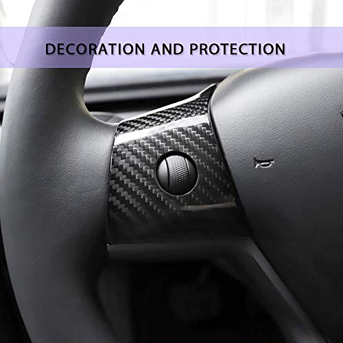 Tesla Model 3 & Model Y Steering Wheel Covers - Glossy Carbon Fiber Pattern