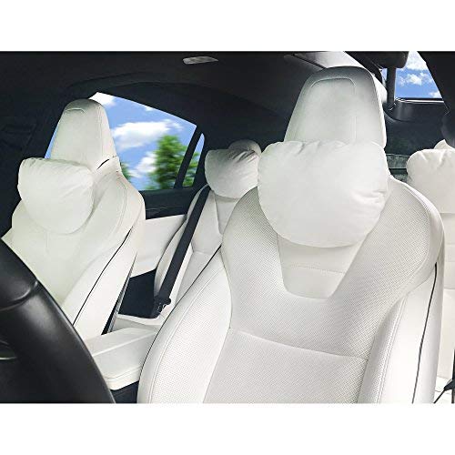 Car Neck Pillow (Soft Universal Version) Adjustable Strap Comfortable Memory Foam Neck Support Car Seat Headrest Tesla Model X Model S Model 3, Model Y (2 PCS)
