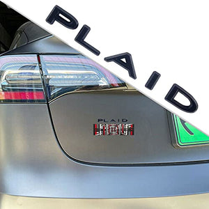 Black Plaid Letter Logo Badge Emblem Fit for Tesla Model 3 /Y/X/S