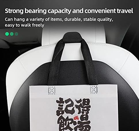Front Seat Headrest Storage Hooks for Tesla Model 3 & Y (White)