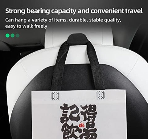 Front Seat Headrest Storage Hooks for Tesla Model 3 & Y (Red)