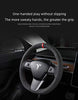 Hand Stitched Leather Alcantara Steering Wheel Cover for Tesla Model 3 & Y