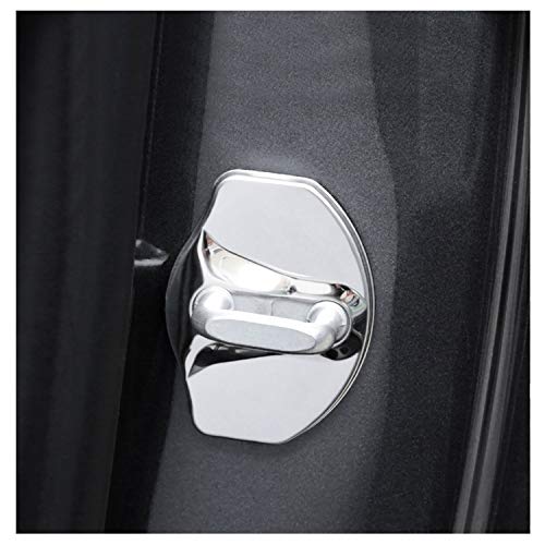Protective Cover Door Lock Cover 4PCS for 2018-2022 Tesla Model 3 2020-2022 Tesla Model Y Silver