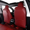 All Weather Synthetic Leather Comfortable Seat Covers for 2020-2022 Tesla Model Y (Wine Red)