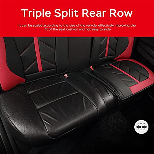 Front & Rear Seat Covers for Chevy Chevrolet Bolt EV EUV Car Seat Cover Luxury PU Leather Sporty Breathable Comfortable Red×Black