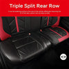 Front & Rear Seat Covers for Chevy Chevrolet Bolt EV EUV Car Seat Cover Luxury PU Leather Sporty Breathable Comfortable Red×Black