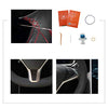 Customized Hand-Stitch Black Suede Steering Wheel Cover for Tesla Model S 2009-2018 & Tesla Model X 2012-2018