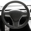 Tesla Model 3 & Model Y Steering Wheel Covers - Glossy Carbon Fiber Pattern