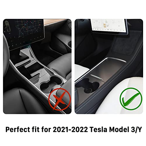 Center Console Side Organizer Compatible with 2021-2022 Tesla Model 3/Y Tray Storage Box with Flocking