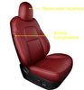 All Weather Synthetic Leather Comfortable Seat Covers for 2020-2022 Tesla Model Y (Wine Red)